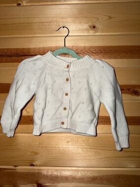 Toddler Cream Knit Button-Front Cardigan